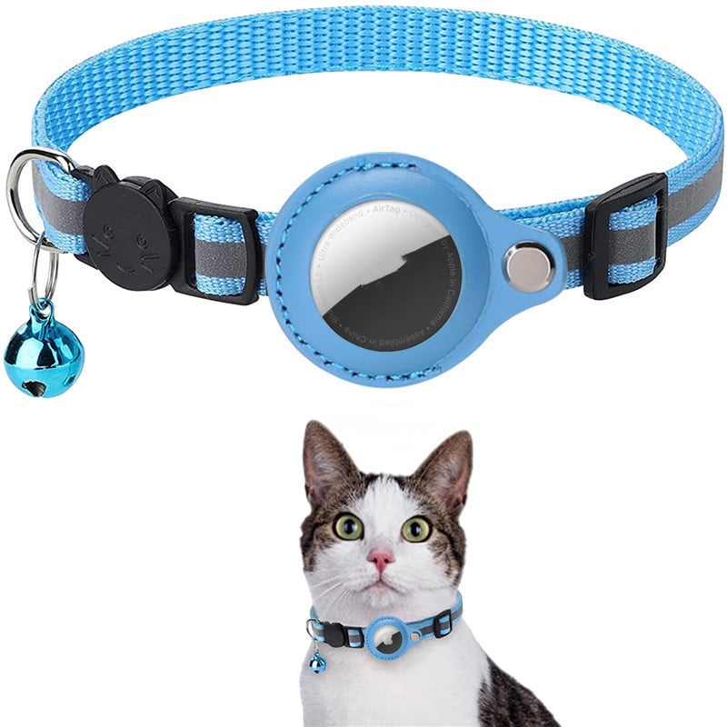 Reflective Collar Waterproof Holder Case For Airtag Air Tag Airtags Protective Cover Cat Dog Kitten Puppy Nylon Collar