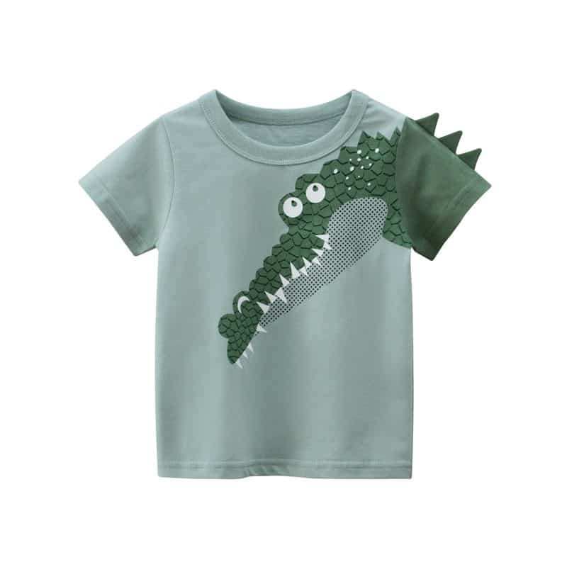 2023 Summer Children 3D Cartoon T-shirt for Boy Animal Printing Dinosaur Shark Boys T Shirt Girls Tops Tees Cartoon Kids Clothes